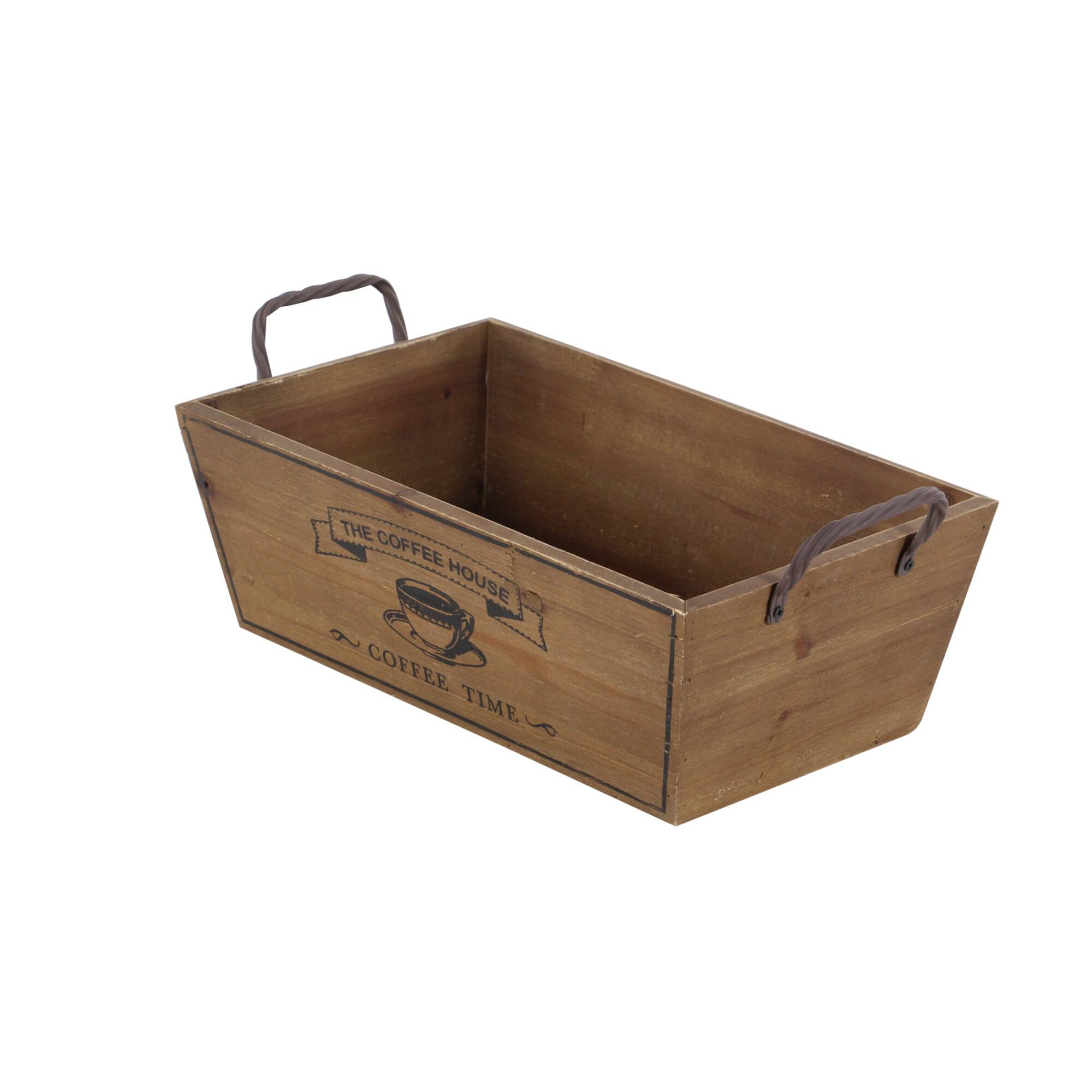 Natural Brown Wood Farmhouse Tray Set